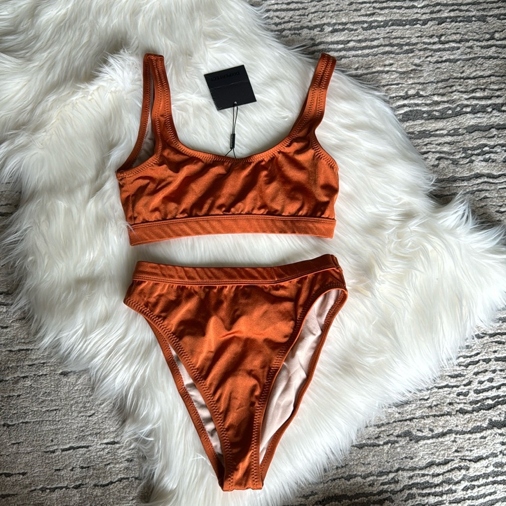 Dixperfect two piece rust high rise swimsuit NWT!!! Size Small